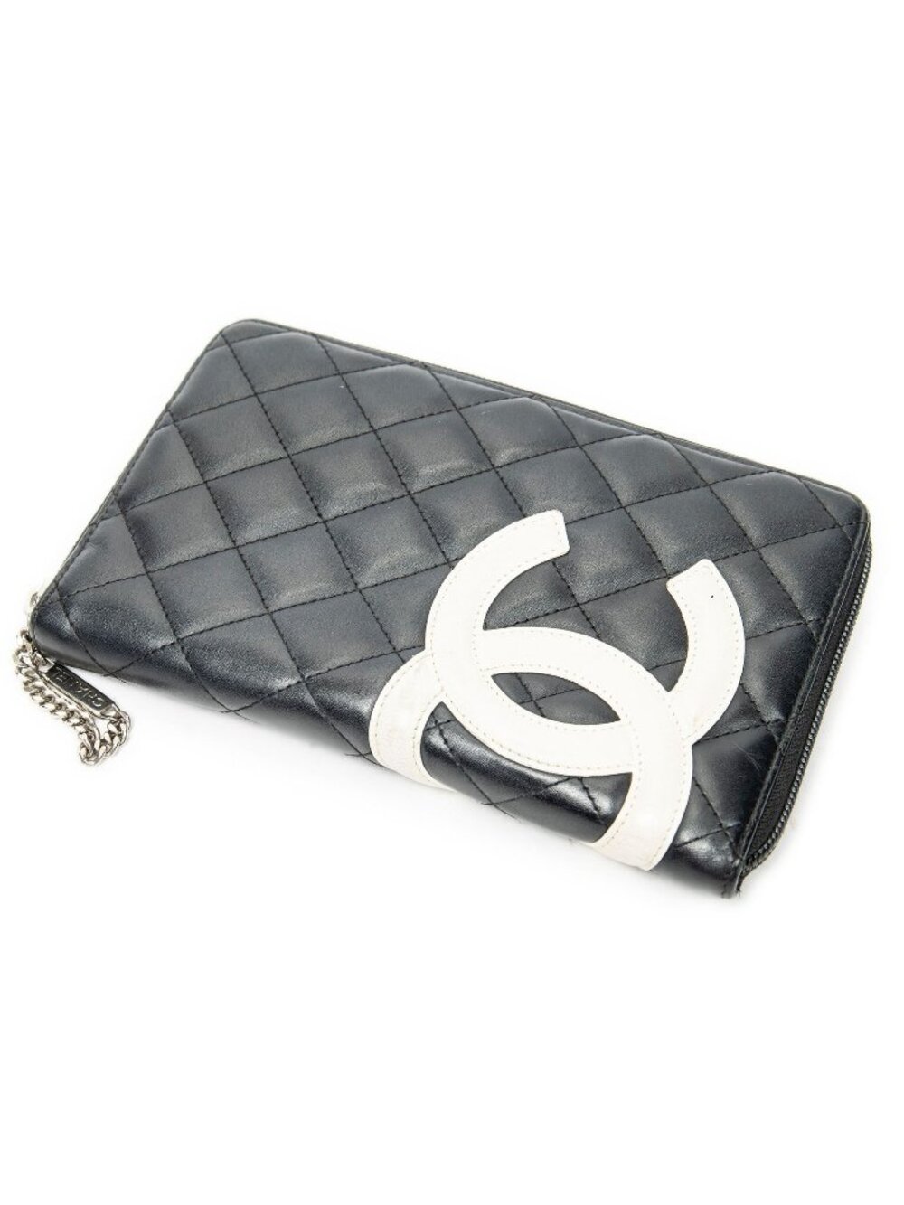 Chanel Cambon Ligne Organizer Wallet Black Quilted Lambskin Leather